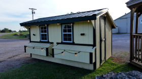 8'x12' Chicken Coop with Solar Door, Electric and Two 4-Section Nesting Boxes