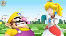 Wario besa a prinsesa peach