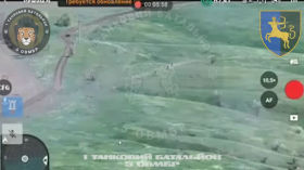 Tank stops a Russian raid group